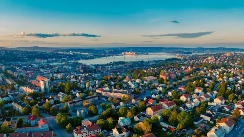 Vy över bostadsområde
